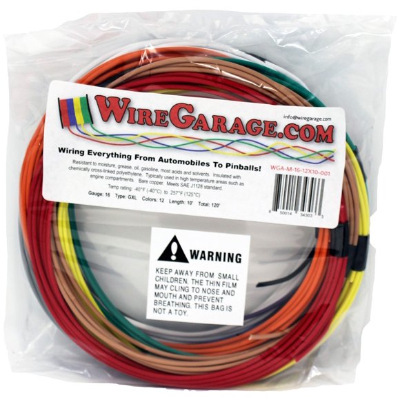 Cable WireGarage 16 AWG 3 m 12 colores (120 pies total)
