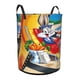 thumbnail image 2 of El Show de Bugs Bunny y el Correcaminos Cesta de lavandería de gran capacidad redonda con asa, bolsa para ropa sucia plegable, almacenamiento para dormitorio, baño y lavadero 44x35 cm, 2 of 6