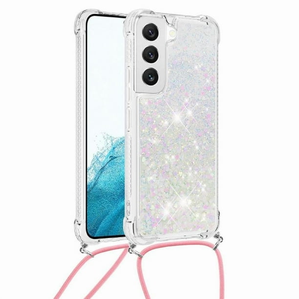 Funda FOXDOCK para Samsung Galaxy S20 Plus con Cuerda Ajustable, Brillo Líquido, Protección Antigolpes y Lente – Ideal para Regalo