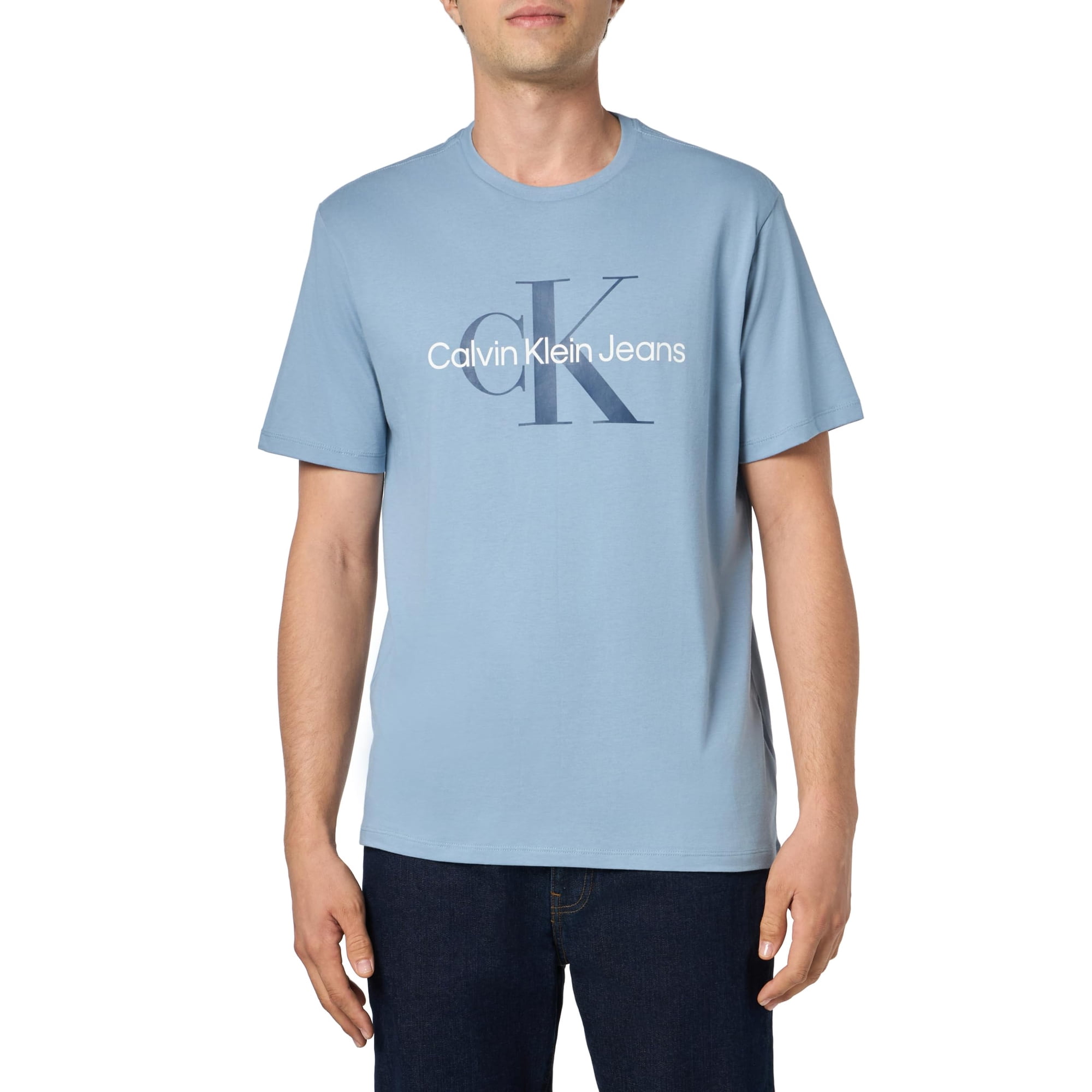 Camiseta De Cuello Redondo Con Logotipo De Monograma De Calvin Klein Para Hombre