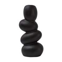 Bothyi - Florero De Cerámica Minimalista, Soporte Para Macetas, Maceta Para El Hogar, Negro