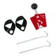 thumbnail image 1 of Cubierta De La Punta Del Poste De La Lona Soporte De La Tienda Del Toldo Soporte De La Mosca De La Tienda Rojo Con Correas, 1 of 5