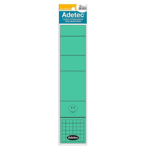 Adetec - Lomos Autoadhesivos Para Archivador Verde