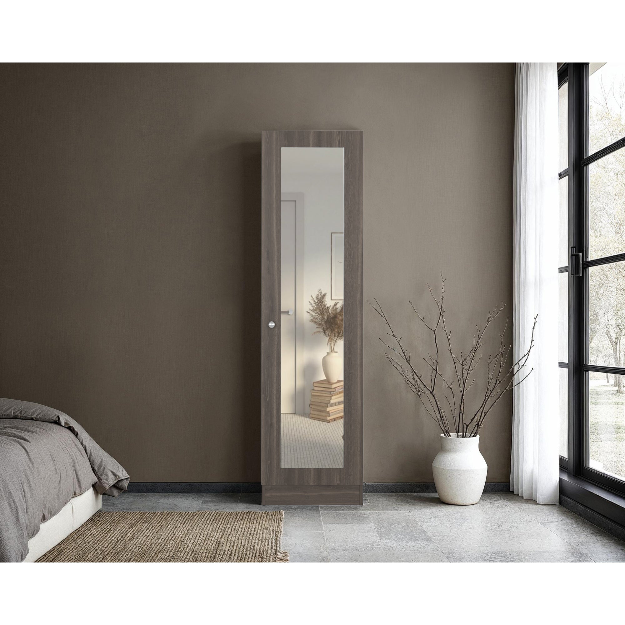 Tuhome - Closet Praga 1 Puerta Con Espejo Milan 180,1X49,1X30,2 Cm