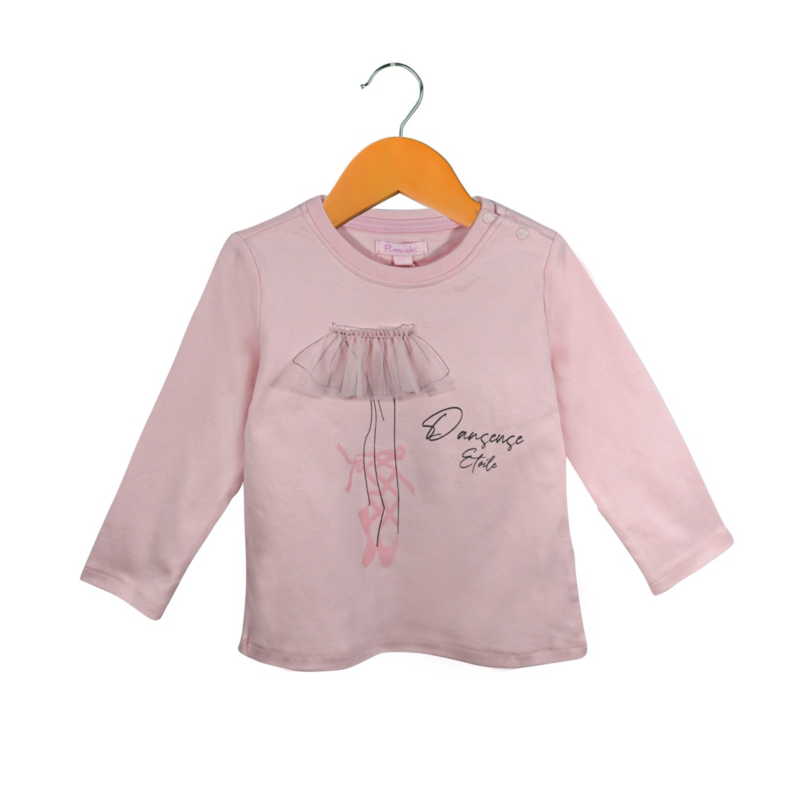 Pumucki - Polera Manga Larga Rosa Talla 6-9M