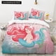thumbnail image 1 of Cartoon Mermaid Girl Duvet Cover Beautiful Lovely Mermaid Princess Print Bedding Set Kid Polyester Quilt Cover Bed Sheets, 1 of 5