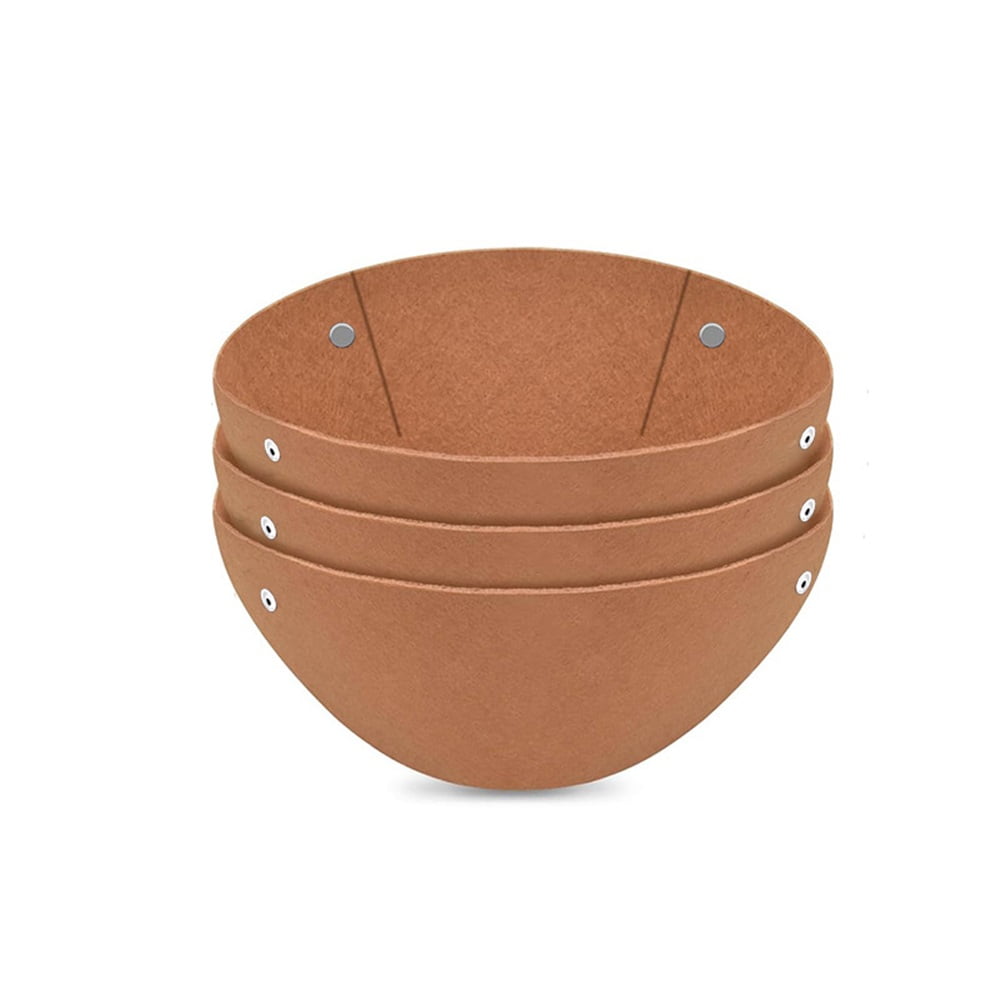 Xusx111 - 3pcs 12 Pulgadas Redonda Colgante Cesta Forros Tejido Colgante Planta Forros No Tejidos Plantador Forros Fieltro Negro Insertos De Reemplazo