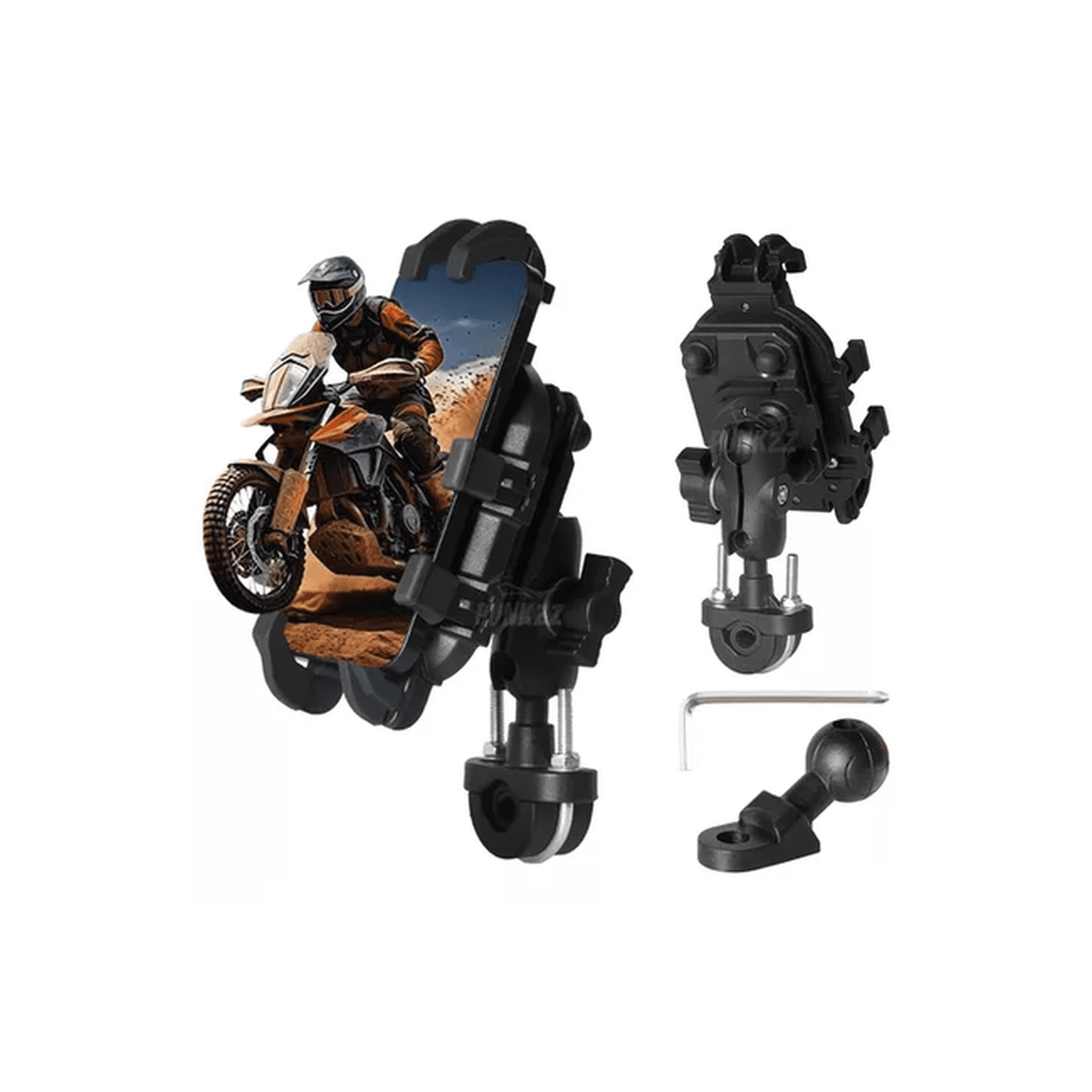 Genérico - Soporte Porta Celular Para Moto Y Bicicleta, 360º, Choque, Color Negro