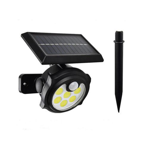 Importclick - Foco Lámpara Estaca Panel Solar Sensor Movimiento 42Cob