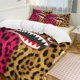 thumbnail image 1 of Red Brown Leopard Bape Shake Camo Comforter Set Soft 3 Pcs Twin Bedding Sets Thicken for All Season, 1 of 5