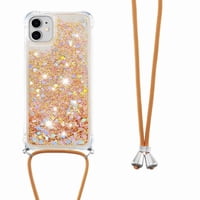 Funda Foxdock Para Iphone 11 Con Cuerda Ajustable, Brillo Líquido, Protección Antigolpes Y Lente – Ideal Para Regalo