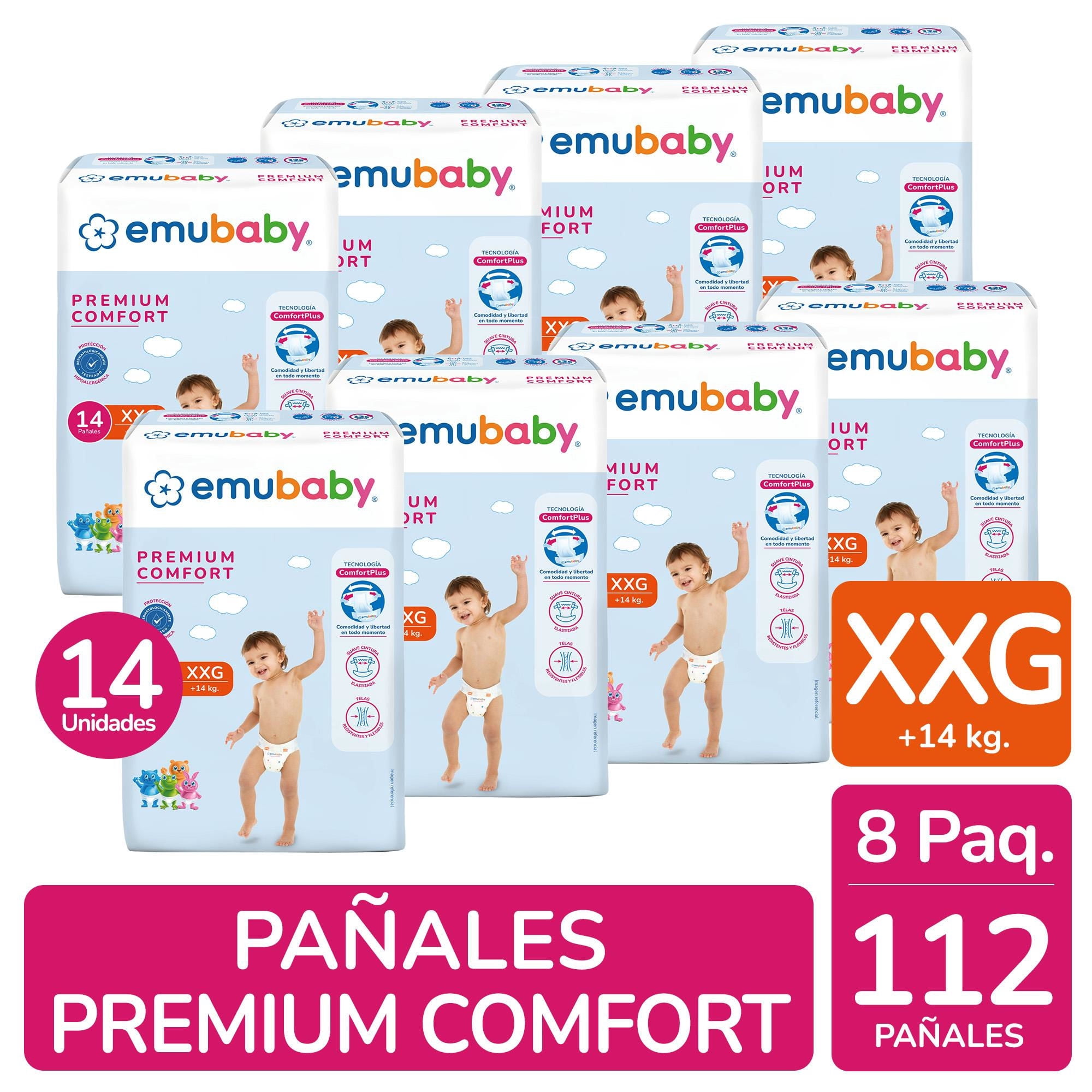Pack x8 Pañales Emubaby Premium Comfort Talla XXG