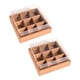 thumbnail image 1 of 2 Uds Cajas De Panadería Cajas De Rejilla Contenedores Cuadrados De Alimentos Para Galletas Fiesta Pastelería 9 Rejilla Inserto Marrón Claro, 1 of 3