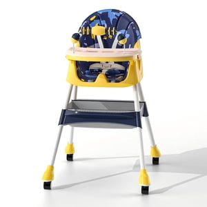 Mundo Online - Silla Comer Bebe Doble Altura Safe Baby Entretenida Amarilla/Azul