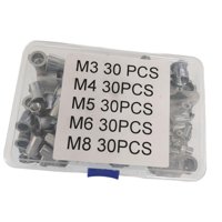 Ioensy - Kit De 150 Herramientas Para Tuercas Remachables M3 M4 M5 M6 M8 Para Decoración De Muebles Automotrices