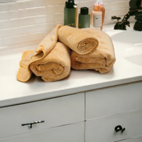 Genérico - Toallas De Baño 70X130 Cm Color Mostaza Liso