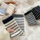 thumbnail image 3 of Xiao Hua pares de calcetines de invierno cálidos de encaje a rayas azul oscuro, calcetines casuales de cuello redondo, cómodos para uso diario en clima frío, talla única., 3 of 3