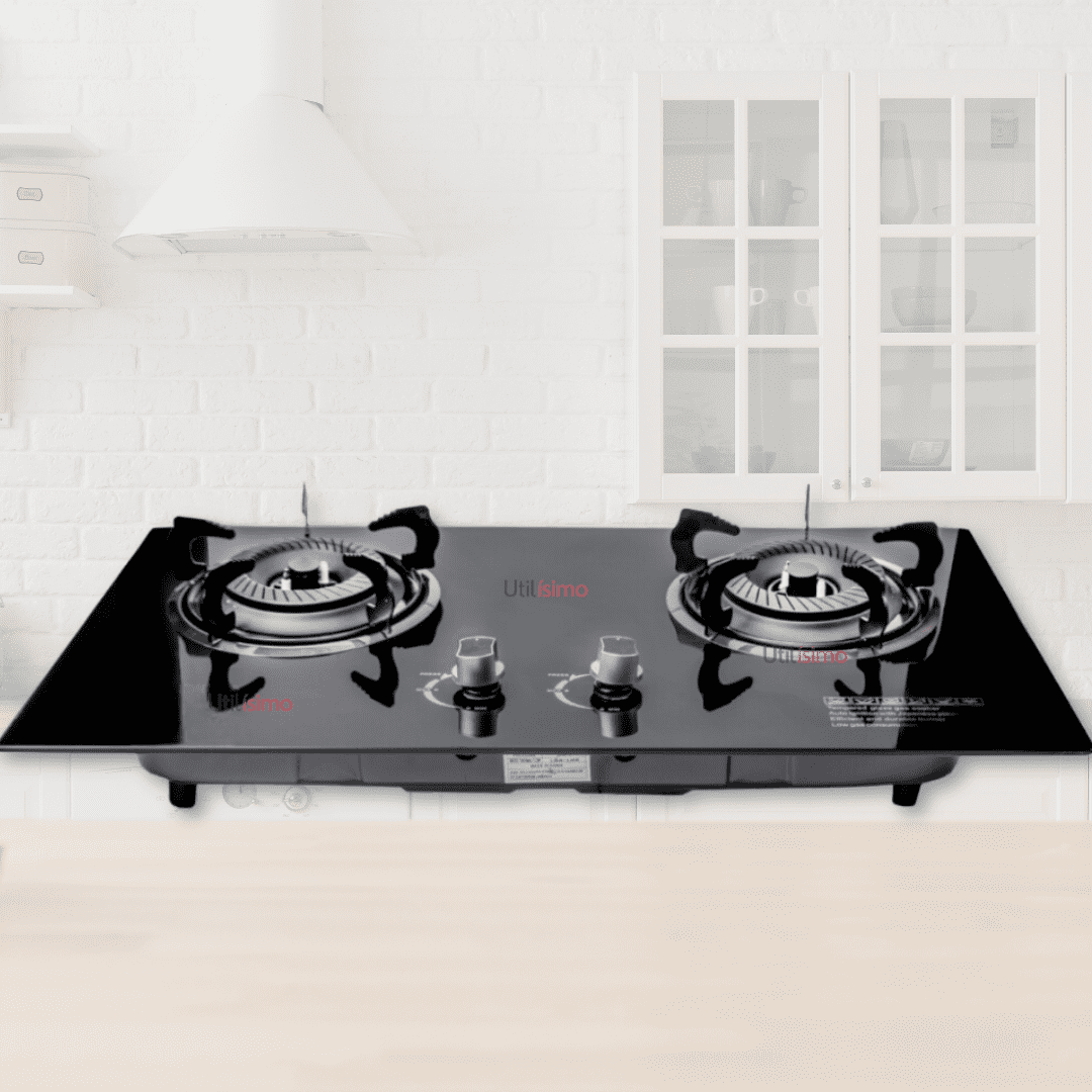 Line - Cocina Encimera A Gas Licuado 2 Platos Tope De Vidrio Con Chispero Negro