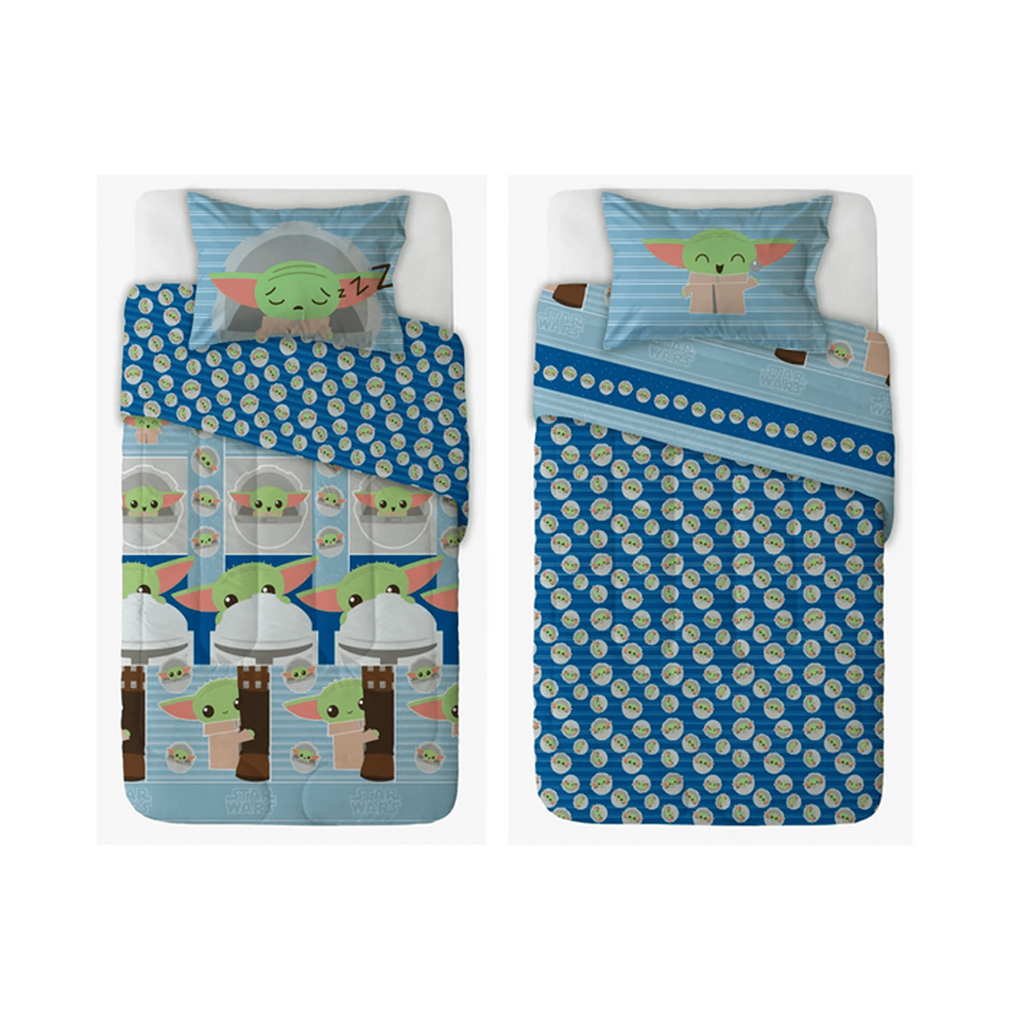 Genérico - Juego Sabanas Infantil Disney Marvel 1.5 Plaza Color Mandalorian