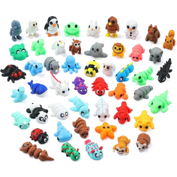 Minifiguritas de animales MONJITA, 50 unidades, impresas en 3D para niños