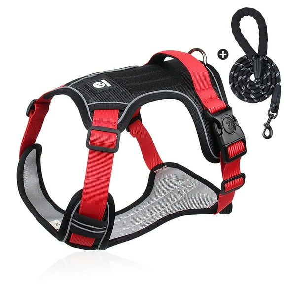 Arnés Para Perro Con Correa Reflectantes Mimi L Rojo
