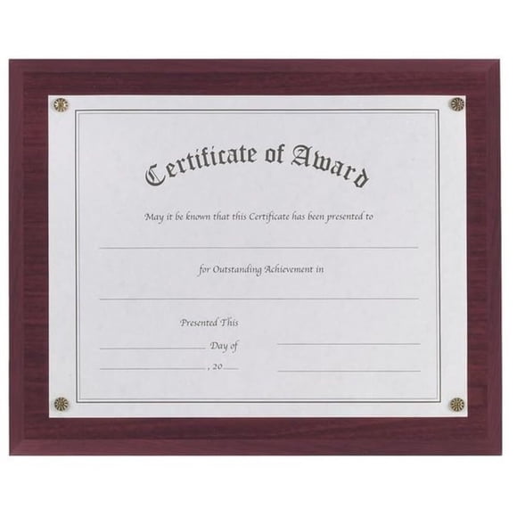 Placa De Reconocimiento Nudell De 33 X 27 Cm Con Marco Color Caoba