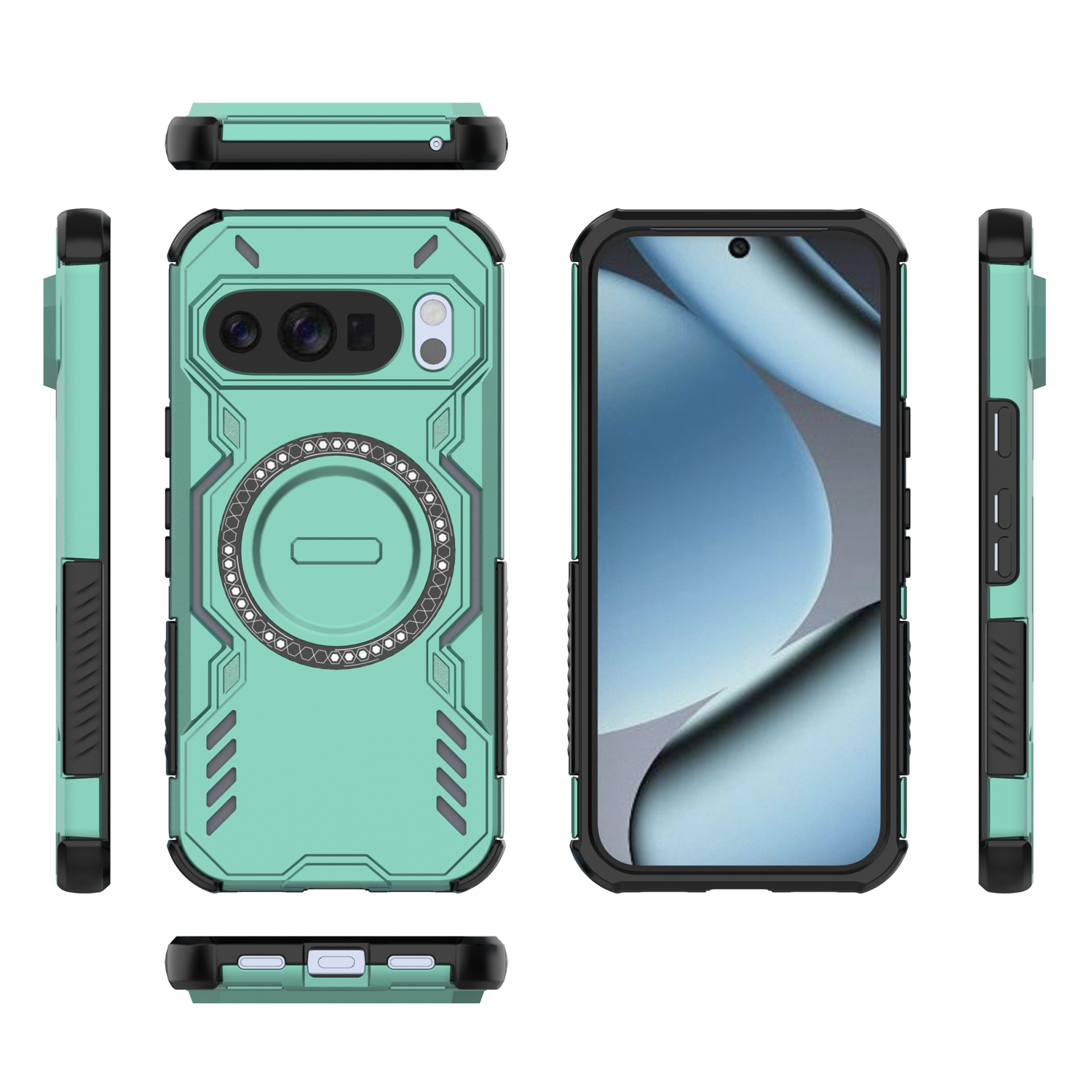 Funda Gangxun Para Google Pixel 10 Pro 5G , Magnética, Resistente A Golpes, Con Soporte, Unisex, Carga Inalámbrica