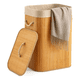 thumbnail image 1 of Cesto ropa tapa plegable color bambú, 1 of 3