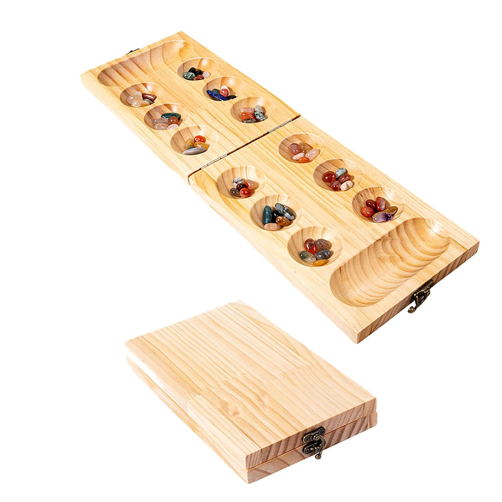 Magideal - Juegos De Mesa De Madera Juego De Mesa De Mancala Portable Plegable Mancala Mancala Juego De Juegos De Múltiples Cuentas De Múltiples Colores Para La