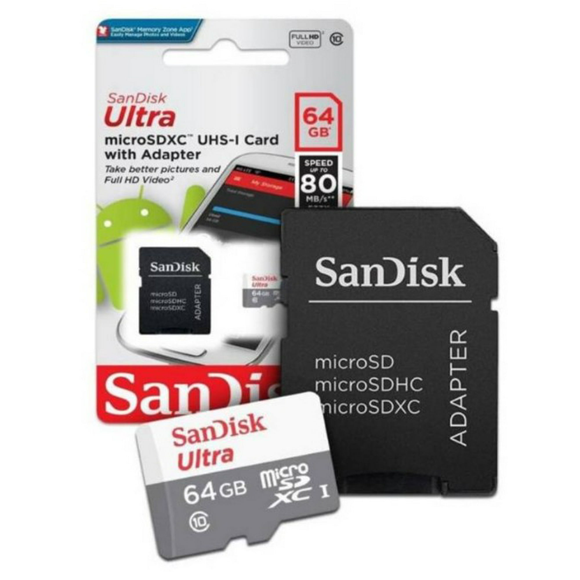 Memoria Micro Sd Sandisk Ultra 64gb + Adaptador