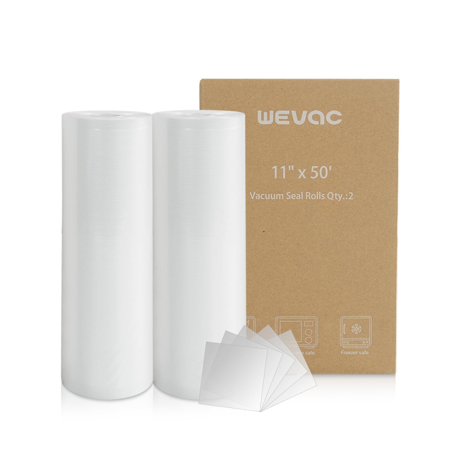 Bolsas Selladoras Al Vacío Wevac, Paquete De 2 Rollos De 11 X 50 Cm, Para Guardar Alimentos