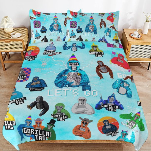 Gorilla Tag Bedding Set Duvet Cover Comfortable and Lightweight Cartoon Bedding 3 Piece Bed Set