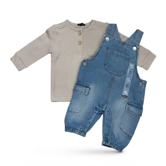 Conjunto De Jardinera + Polera Manga Larga Para Niños