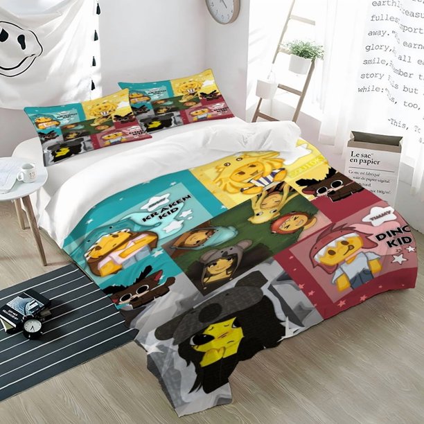 3pcs 99-thnight Cartoon Character Print Bedding Set Soft