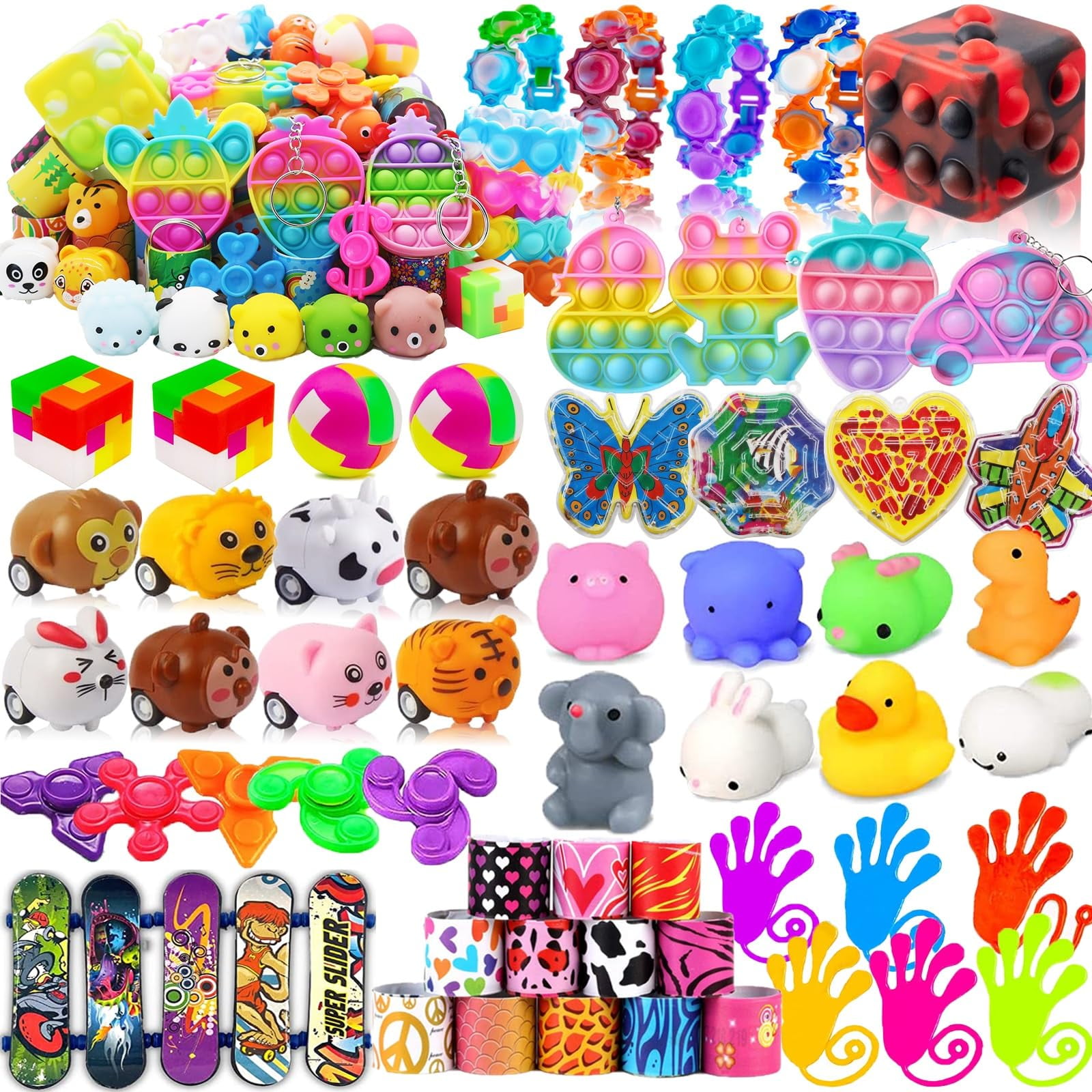 Party Favors Sibucor, 55 Unidades, Para Niños De 4 A 8 A 12 Años, Juguetes Pop Fidget