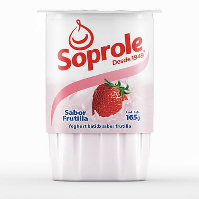 Yoghurt Batido Sabor Frutilla Pote 165 G Soprole