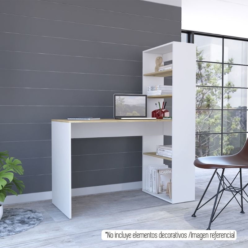 Tuhome - Escritorio Estanteria Z 120 Duna - Blanco