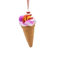Magideal - Adorno De Cono De Helado, Adorno Navideño, Resina, Decoración Colgante Para Árbol De Navidad, Decoración De Postres Para Cumpleaños, Días Festivos, Fi Púrpura
