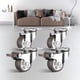 thumbnail image 4 of Ruedas giratorias con freno de 25 mm, de goma, para muebles, con capacidad de 44 kg, ruedas industriales, 2 con freno y 2 sin freno, color gris, 4 of 5