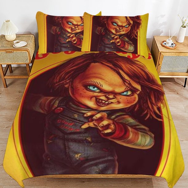 Child's Play Chucky Duvet Cover Set 3 Piece Bedding Set Double Sided Printing Decorative Comforter Cover Set