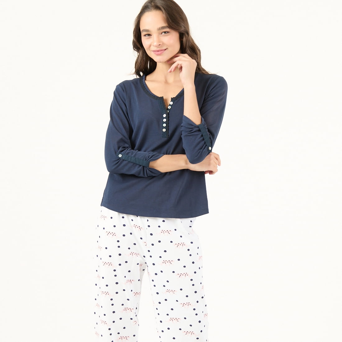 Bbz Barbzion - Pijama De Mujer Clara Manga Larga Azul