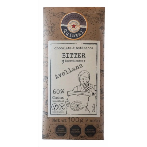 Chocolate Bitter Avellana (60% Cacao) 100g - Quintal