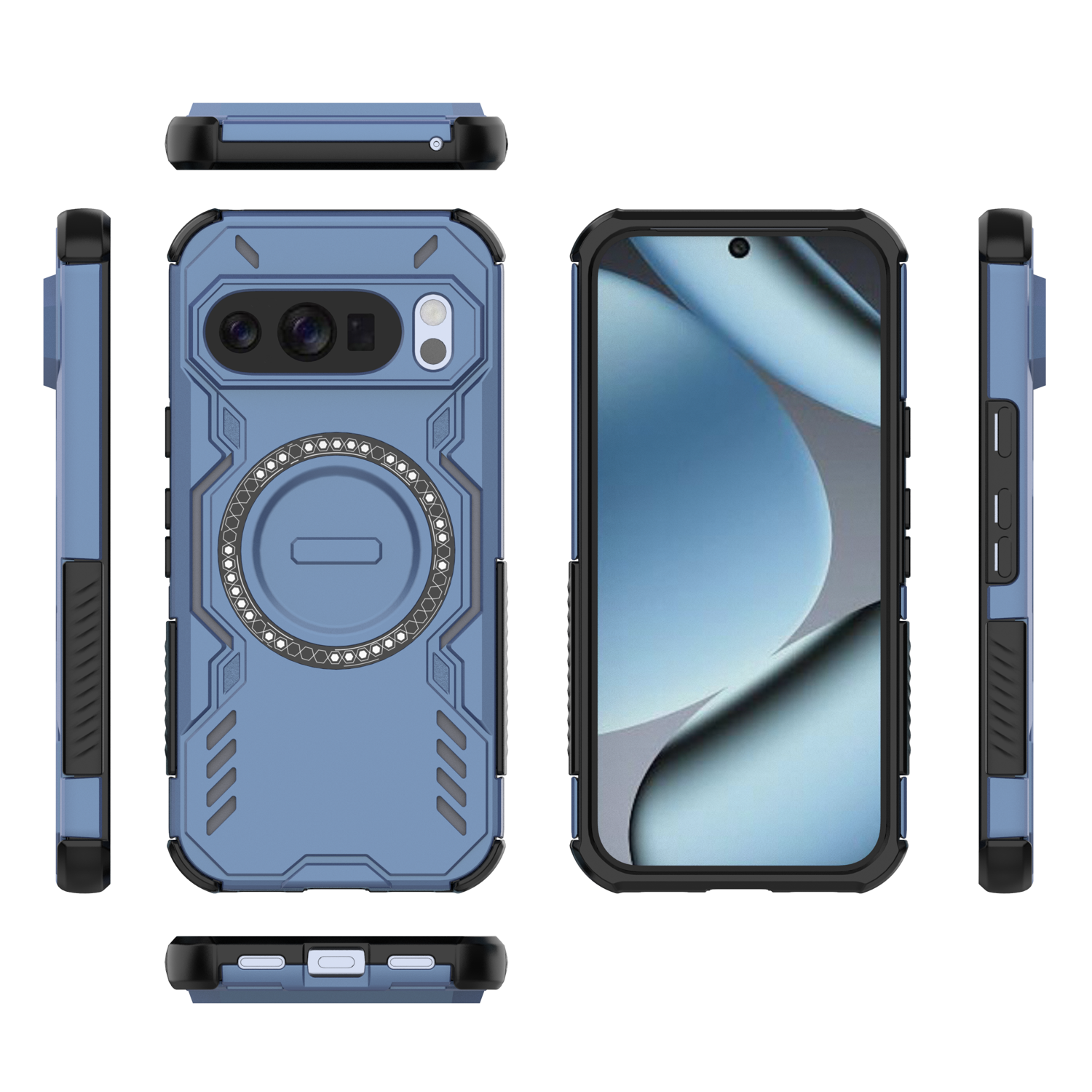 Funda Gangxun Para Google Pixel 10 Pro 5G , Magnética, Resistente A Golpes, Con Soporte, Unisex, Carga Inalámbrica