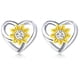 thumbnail image 1 of Aros Pendientes Plata 925 Corazon Girasol Joyas Mujer Regalo plateado Talla única, 1 of 6