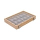 thumbnail image 1 of Joyero Caja De Almacenamiento De Madera Bandeja Organizadora De Pendientes Para Tienda De Dormitorio 18 Rejillas Gris, 1 of 5