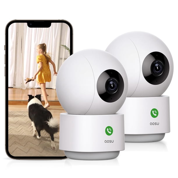 Cámara de seguridad AOSU 2K monitor para bebés para interiores con seguimiento de movimiento