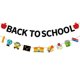 thumbnail image 1 of Banner CAVLA con purpurina para el regreso a la escuela con letreros Apple para el autobús escolar, 1 of 7