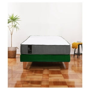 Latam Home - Cama Europea Zen Best 1.5 Plaza Tela Velvet Verde