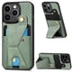 thumbnail image 1 of Funda Resistente para iPhone 13 Pro con Tarjetero y Soporte, Diseño Magnético Verde, 1 of 5