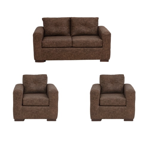 Muebles América - Living Franco 211 Cuero Auris Café